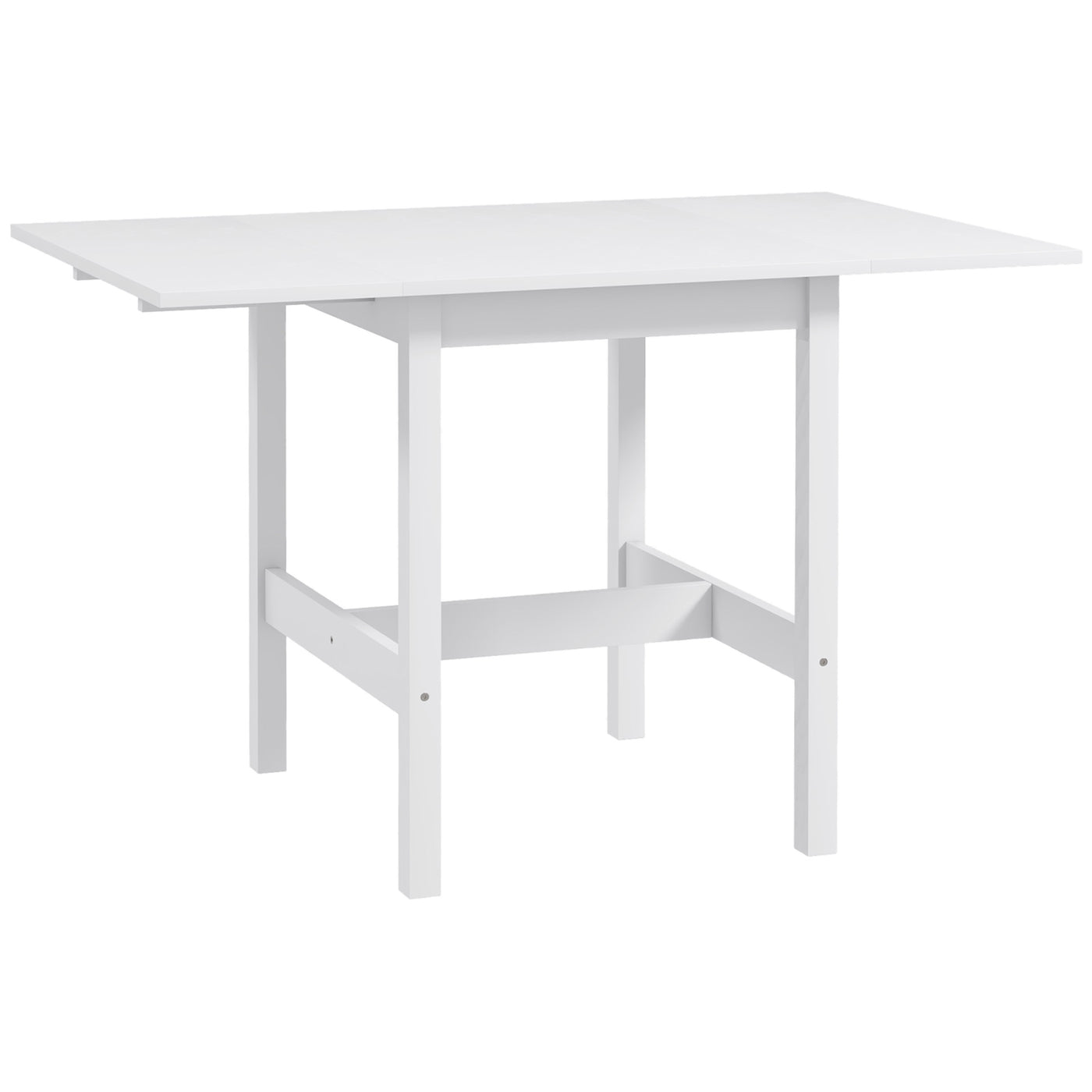 Solid Wood Kitchen Table, Farmhouse Drop Leaf Tables for Small Spaces, Folding Dining Table, for Up to 4 People, White