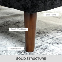 L Shape Sofa, Modern Sectional Couch with Changeable Chaise Lounge, Wooden Legs, Corner Sofa for Living Room, Black