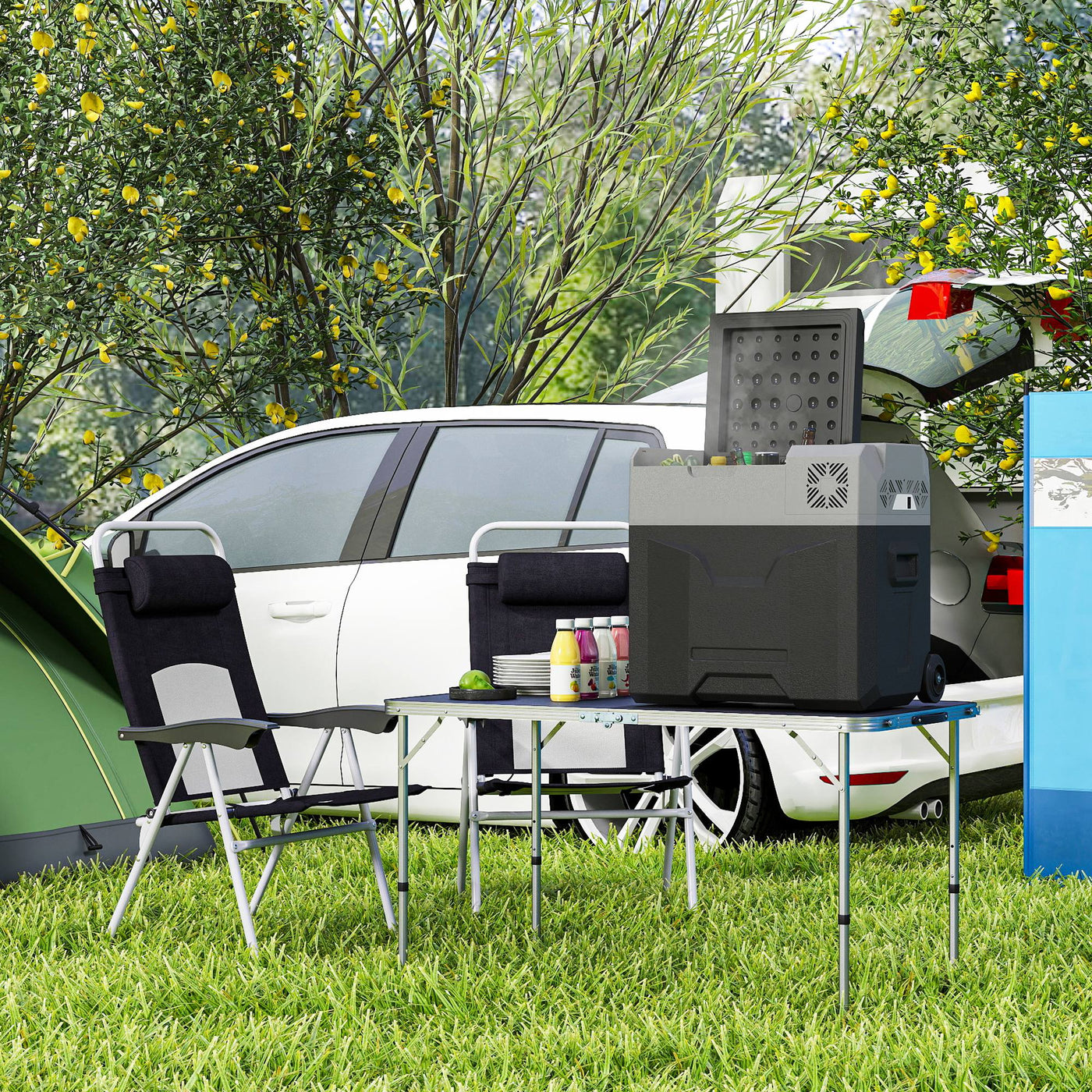 53Quart (50L) Car Refrigerator Portable Freezer 12/24V Electric Cooler Box for Camping, Travel, Picnic, Down to -4°F