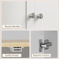 72" Tall Pantry Cabinet, Kitchen Pantry Cabinet with Adjustable Shelves, Storage Cabinet with 4 Doors, White