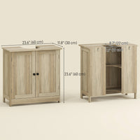 Bathroom Vanity, 24" Pedestal Sink Bathroom Vanity Furniture with 2 Doors and Shelf, Grey Wood Grain