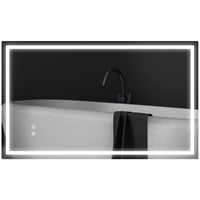 39" x 24" Bathroom Mirror with LED Lights, Wall Mounted Vanity Mirror with Anti-Fog Pad and Touch Button, Clear