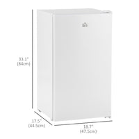 Compact Refrigerator, Mini Fridge with Freezer, Adjustable Shelf, Mechanical Thermostat and Reversible Door, White