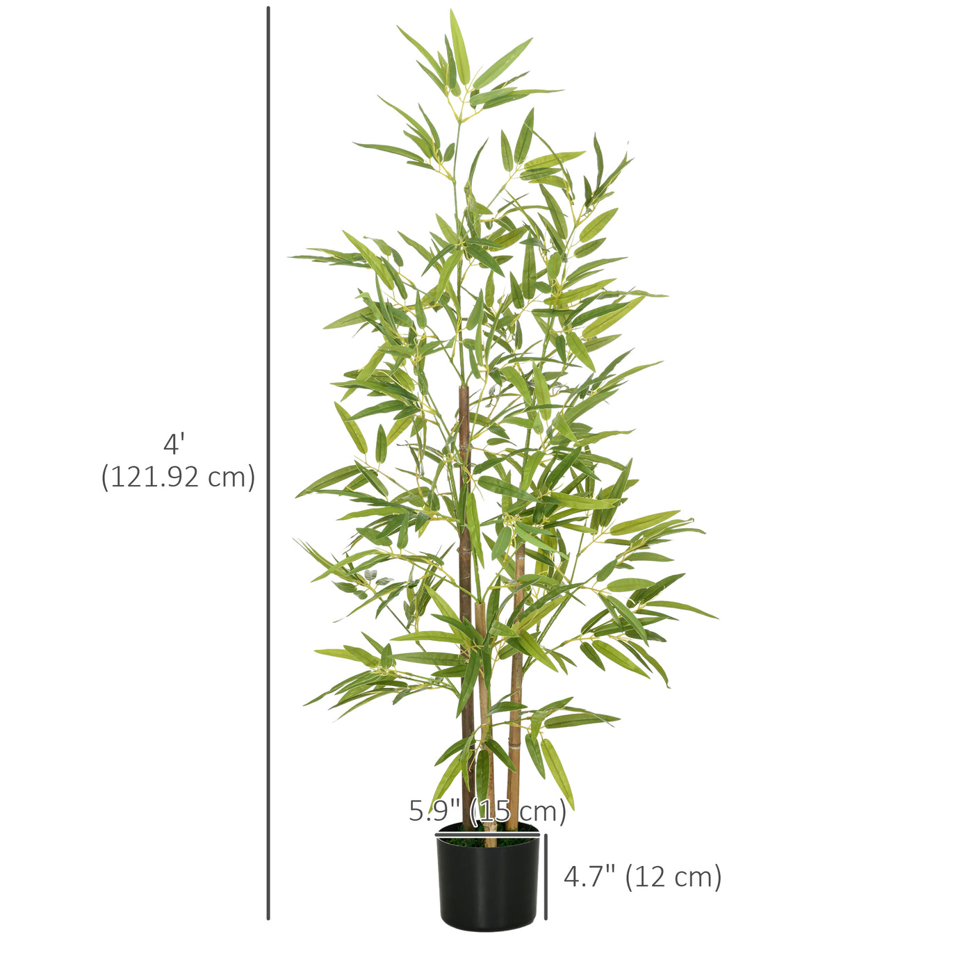 4ft Artificial Tree, Indoor Fake Bamboo with Pot, for Home Office Living Room Decor