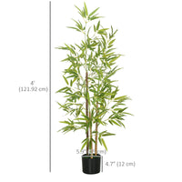 4ft Artificial Tree, Indoor Fake Bamboo with Pot, for Home Office Living Room Decor