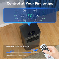 8000 BTU Portable Air Conditioner with Cooling, Dehumidifier, Remote Control, 24-Hour Timer, Window Mount Kit, Black
