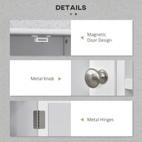 Wall-Mounted Medicine Cabinet, Bathroom Mirror Cabinet with Doors and Storage Shelves, White