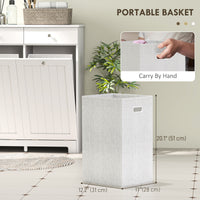 Laundry Cabinet, Tilt Out Laundry Hamper Cabinet with 2 Baskets, Bathroom Hamper Cabinet with 2 Drawers, White
