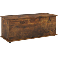 39.5" Storage Chest with 2 Safety Hinges, Storage Box Organizer with Flip-Top Lid, Entryway Storage Bench, Rustic Brown