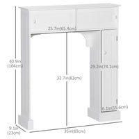 Modern Over The Toilet Storage, Bathroom Cabinets Over Toilet with 2 Sliding Doors, 3 Adjustable Shelves, White