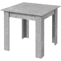 Square Dining Table, Modern Dining Room Table with Faux Cement Effect, Space Saving Small Kitchen Table, Cement Grey