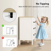 Chest of Drawers with Quiet Slides, Modern 6 Drawer Dresser for Bedroom, Closet, Living Room, Entryway, White