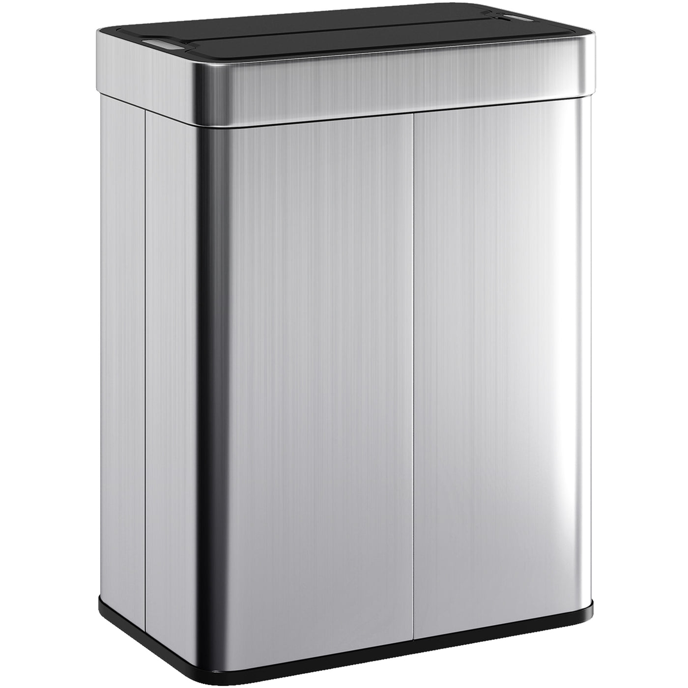 13.2 Gallon (50 L) Sensor Can, Garbage Can with Soft-Close Butterfly Lid, Fingerprint-Proof Stainless Steel, Silver