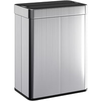 13.2 Gallon (50 L) Sensor Can, Garbage Can with Soft-Close Butterfly Lid, Fingerprint-Proof Stainless Steel, Silver