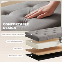 Storage Ottoman, Upholstered Velvet End of Bed Bench, Button Tufted Storage Bench for Bedroom, Living Room, Grey