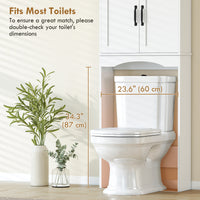 Over the Toilet Storage Cabinet Freestanding Bathroom Organizer with 2 Doors and Open Shelf White