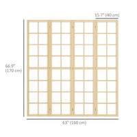 4 Panel Room Divider, 5.6 ft Folding Wall Divider Room Partition for Home Office, Bedroom, Living Room