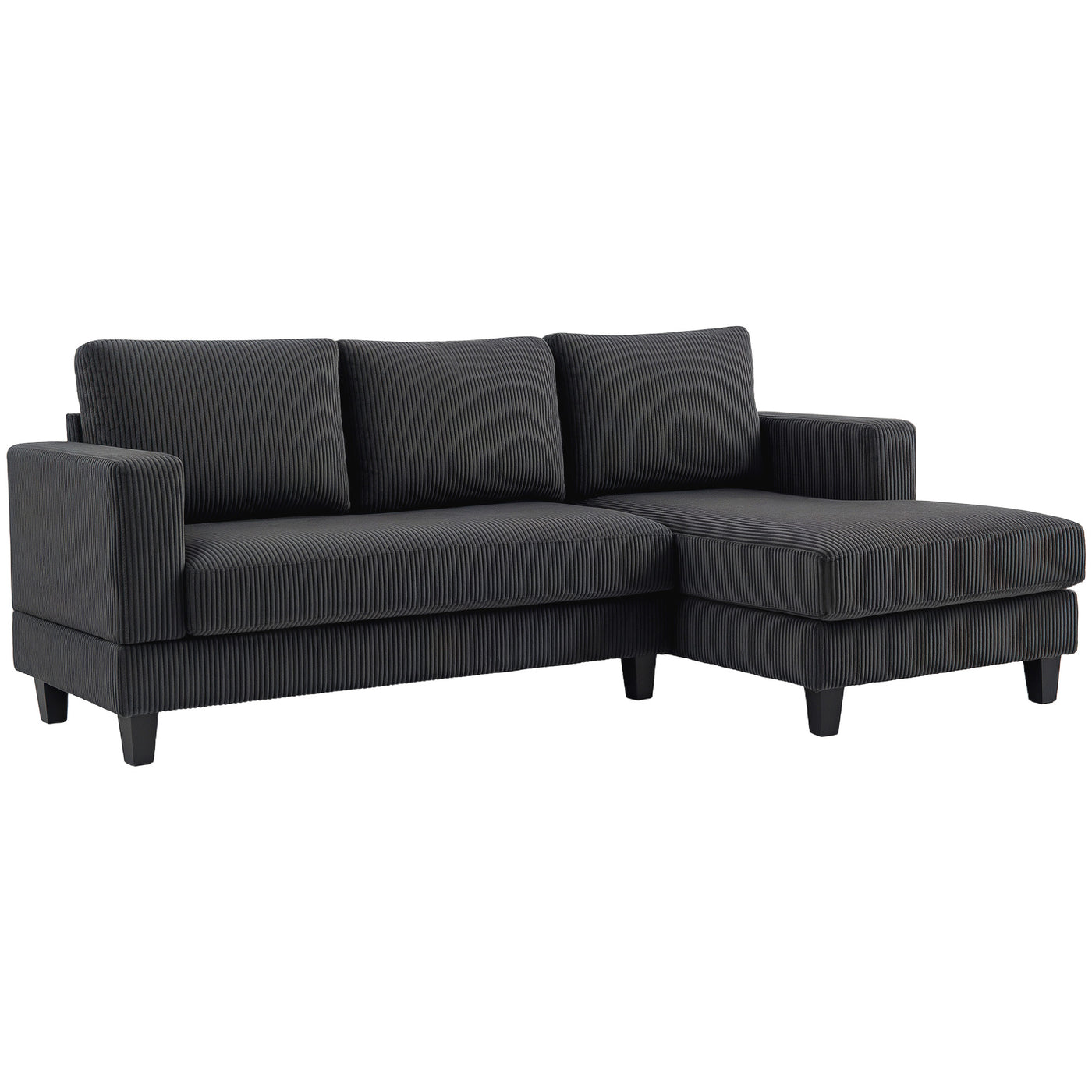 L Shaped Couch, L Shape Sofa with Chaise Lounge and Spring Cushion for Living Room, Bedroom, Grey