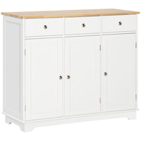 Modern Sideboard, Buffet Cabinet with Storage Cabinets, Drawers and Adjustable Shelves for Living Room, White