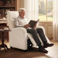 Fabric Recliner Chair Manual Home Theater Seating Single Reclining Sofa Chair with Padded Seat for Living Room, Beige