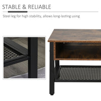 Industrial TV Stand, TV Console Table for TV up to 45'' Flat Screen, Entertainment Center for Living Room, Bedroom, Rustic Brown