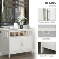 Wooden Console Table with Open Shelf and 2 layers Cabinet  Kitchen Furniture