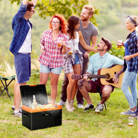 32 Quart Car Fridge, Portable Freezer, Electric Cooler Box with 12/24V DC and 100-240V AC for Camping, Driving, Picnic