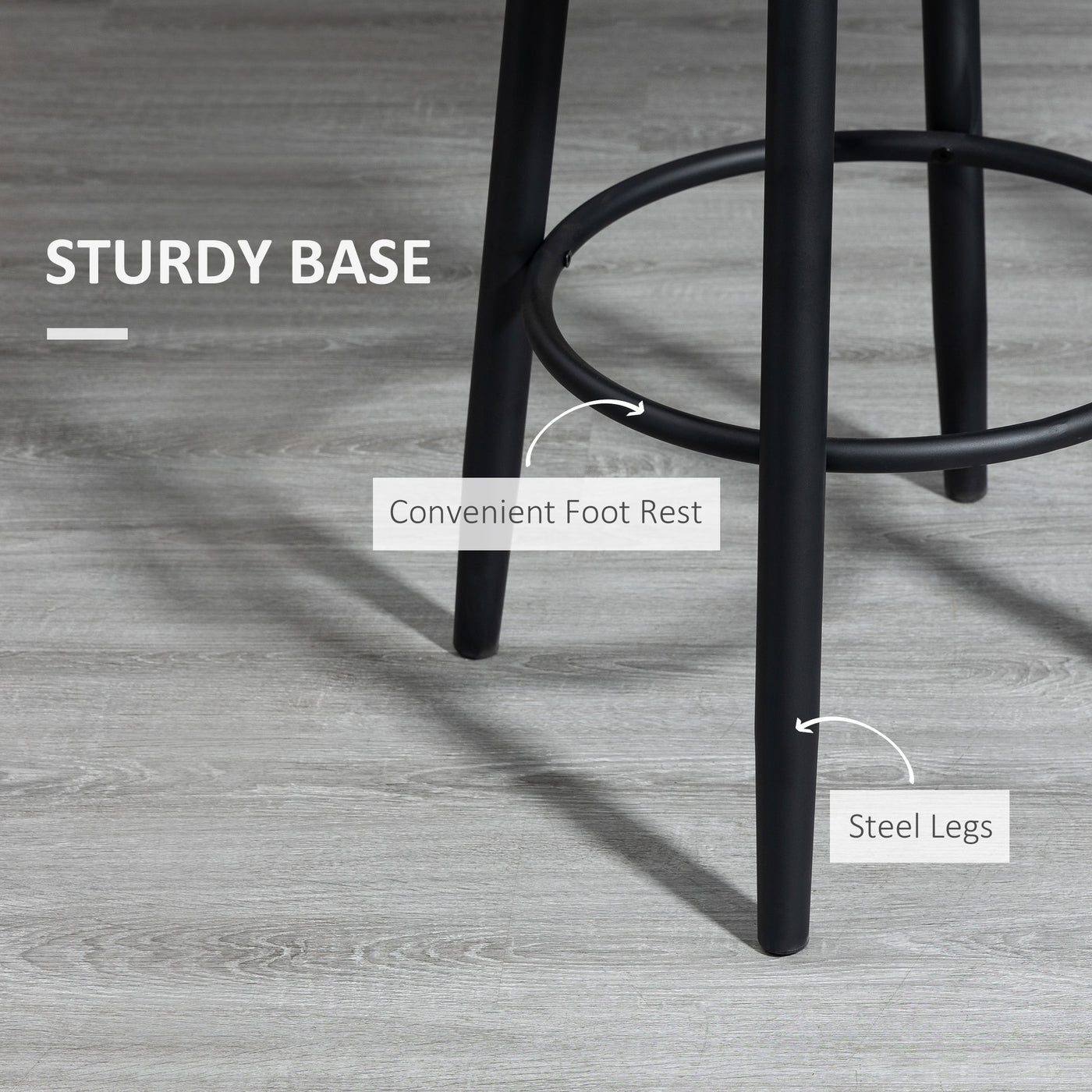 Extra Tall Bar Stools Set of 2, Modern 360° Swivel Barstools, Dining Room Chairs with Steel Legs Footrest, Charcoal Grey