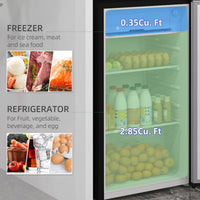 Compact Refrigerator, Mini Fridge with Freezer, Adjustable Shelf, Mechanical Thermostat and Reversible Door, Silver