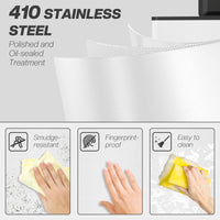 5.3 gal/20 L Stainless Steel Kitchen Garbage Can with Soft-close Lid, Foot Pedal, Fingerprint-Proof, White