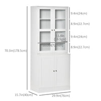 71" Bookcase Storage Cabinet with Doors, Modern Tall Bookshelf with 2 Adjustable Shelves, Display Unit for Study, Living Room, Home Office, White