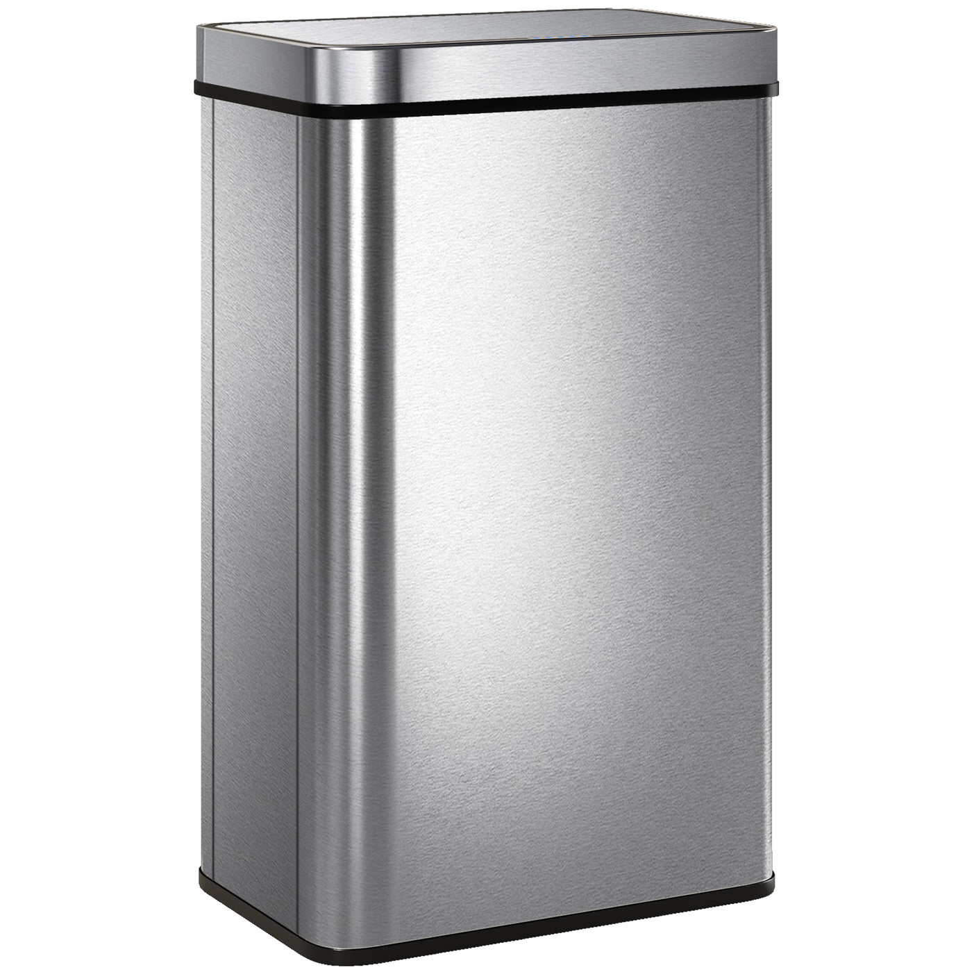 15.9 Gallon Sensor Can, Automatic Garbage Can with Soft-Close Lid, Fingerprint-Proof Stainless Steel, Silver