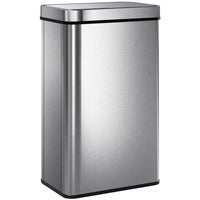 15.9 Gallon Sensor Can, Automatic Garbage Can with Soft-Close Lid, Fingerprint-Proof Stainless Steel, Silver