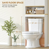 Over the Toilet Storage Shelf Adjustable Shelf Over the Toilet Storage Cabinet for Bathroom White and Oak