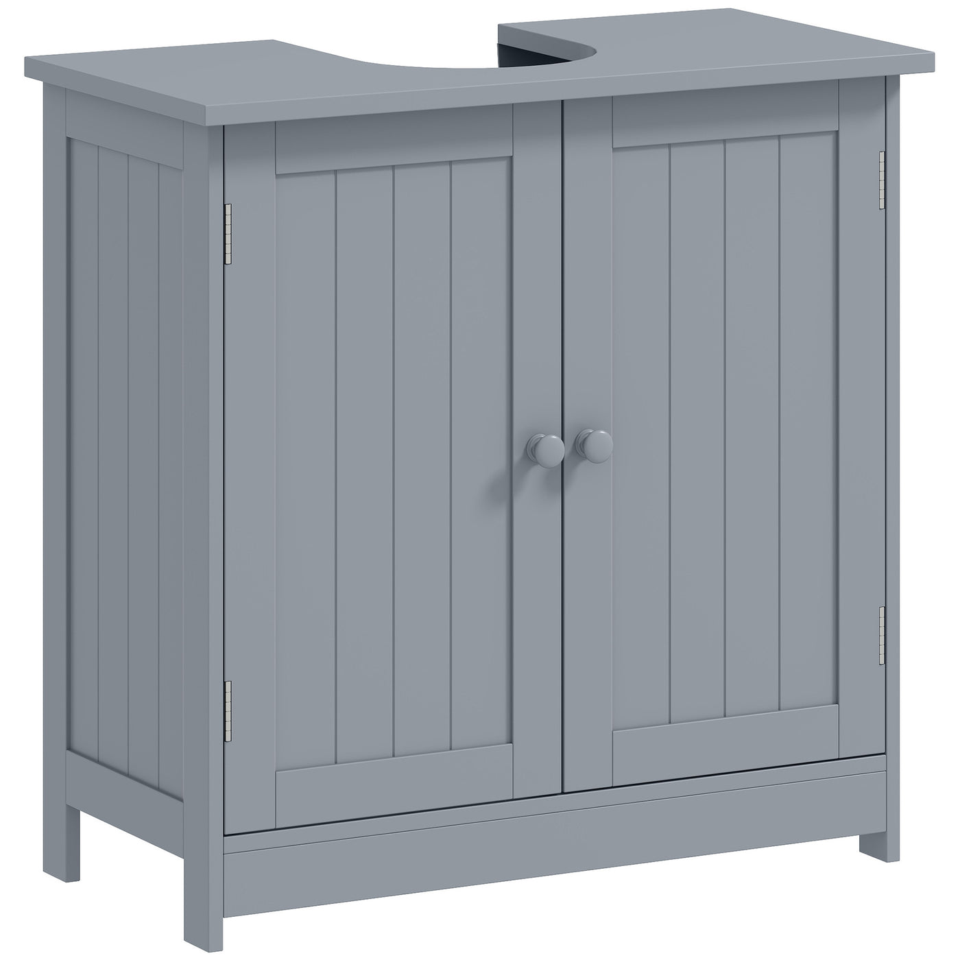 Bathroom Vanity, 24" Pedestal Sink Bathroom Vanity Furniture with 2 Doors and Shelf, Grey