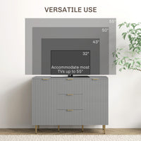 Modern Kitchen Storage Cabinet, Sideboard Buffet Cabinet w/ 3 Drawers and Adjustable Shelves for Kitchen Hallway, Grey