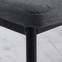 Modern Dining Chairs Set of 4, Upholstered Linen Fabric Kitchen Chairs with Channel Tufting and Metal Legs for Living Room, Dining Room, Bedroom, Grey