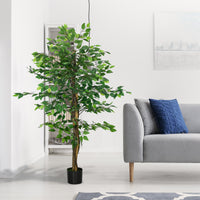 5ft Artificial Tree Ficus, Indoor Fake Plant with Pot, for Home Decor