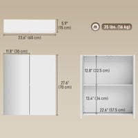 Wall Mounted Mirror Cabinet, Bathroom Medicine Cabinet with Mirror, 2 Doors, Adjustable Shelf and Soft Close Mechanism