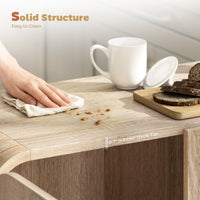 Sideboard Buffet Cabinet, 31.5" Modern Kitchen Storage Cabinet with Soft-Close Door and Adjustable Shelf, Natural Wood