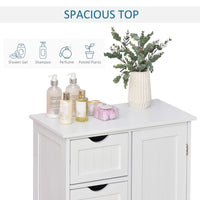 Bathroom Storage Cabinet, Floor Cabinet with Adjustable Shelf and 4 Drawers, Side Cabinet for Washroom, White