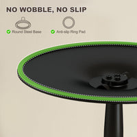 27.6" Round Kitchen Table for 2, Modern Small Dining Table with Wood Veneer, Steel Base for Dining Room, Natural