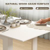 Modern Extendable Dining Table, 55.1 x 31.5 in, for 6-8 People, Expandable Dining Table for Kitchen, White