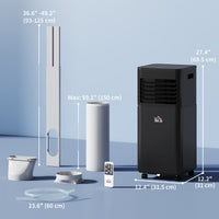 10000 BTU Portable Air Conditioner with Fan & Dehumidifier Mode, Quiet AC Unit with Remote Control, 24-Hour Timer, Black