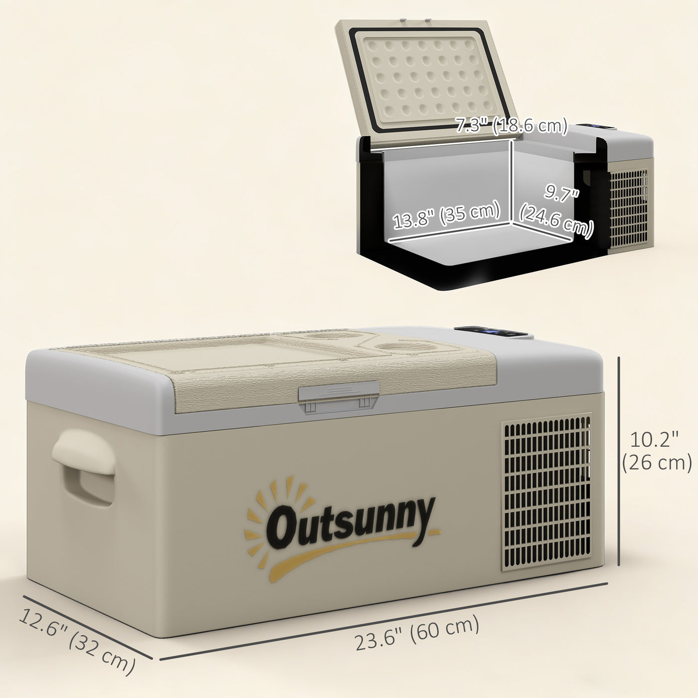 12 Volt Car Refrigerator, 17QT Car Fridge Electric Cooler, 12/24V DC and 100-240V AC, -68℉-50℉, Portable Refrigerator