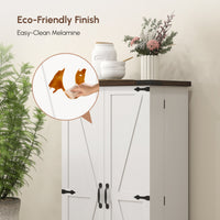 47" Kitchen Pantry Storage Cabinet, Farmhouse Kitchen Pantry Cabinet with Adjustable Shelves and Door Shelves, White