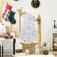 4ft Artificial Christmas Tree with Pine Realistic Branches, Auto Open, for Indoor Decoration, White