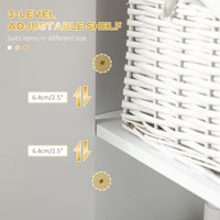 2-Piece Bathroom Storage Cabinet Set, Bathroom Cabinets with Adjustable Shelves, Free Standing, Wall-Mounted, White