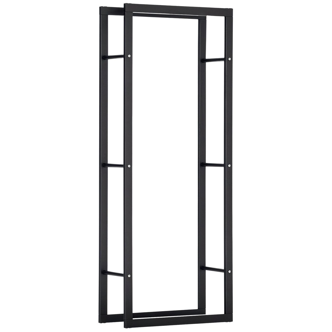 23.6" x 9.8" x 59.1" Firewood Rack Outdoor, Log Holder Fireplace Storage Rack with Handles and 220 lbs. Weight Capacity, Black