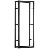 23.6" x 9.8" x 59.1" Firewood Rack Outdoor, Log Holder Fireplace Storage Rack with Handles and 220 lbs. Weight Capacity, Black